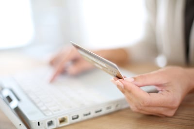 Closeup of hand holding credit card