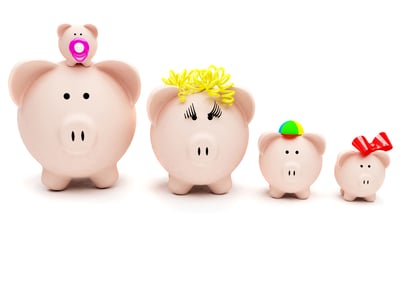 Piggybank family isolated over a white background